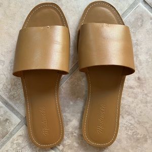 Madewell Boardwalk Post Slide Sandal in Leather